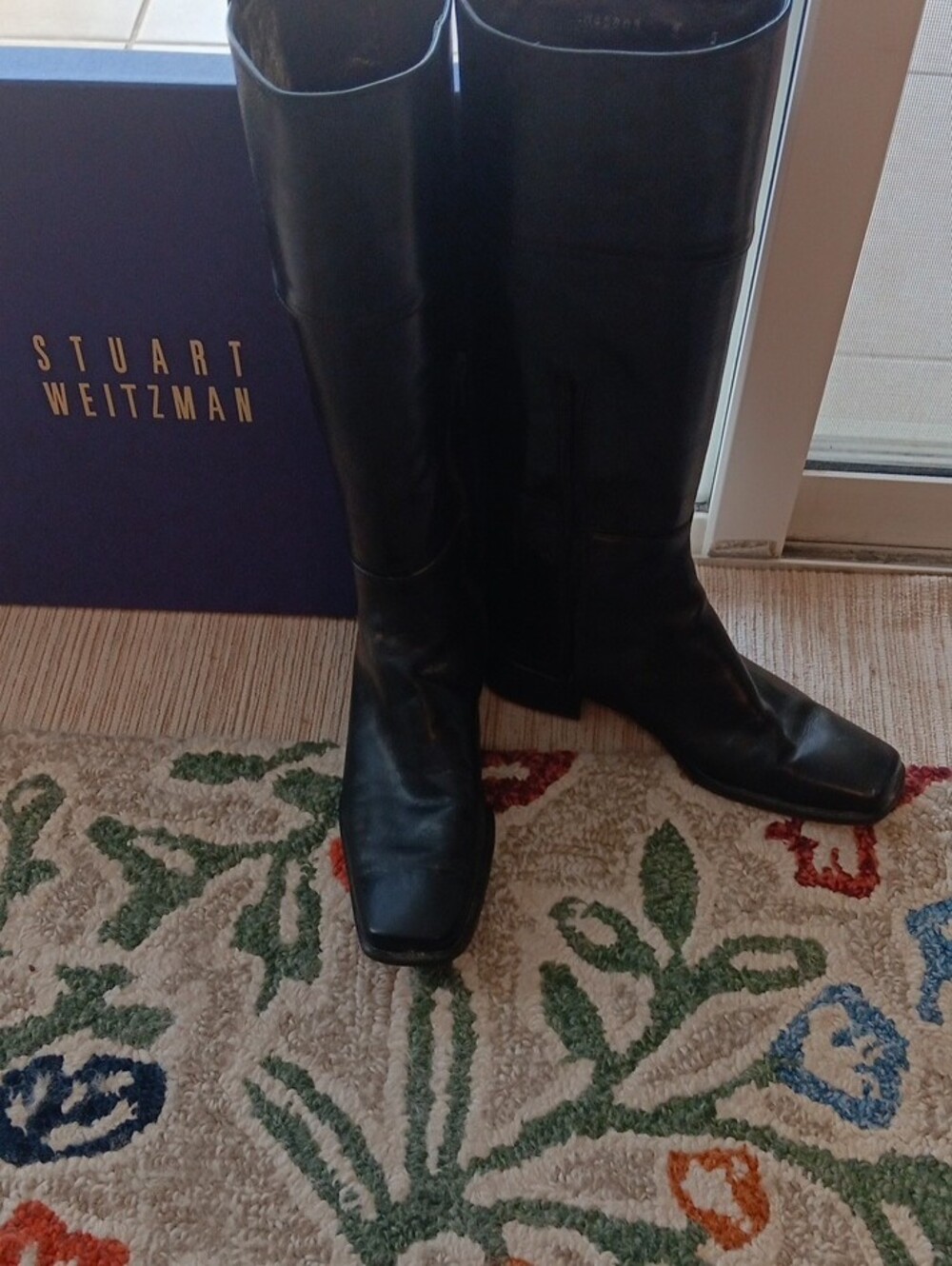 NEW ITEM 5,Y2k,Stuart Weitzman Black Leather Western-Style Mid-Calf Boots EUC.